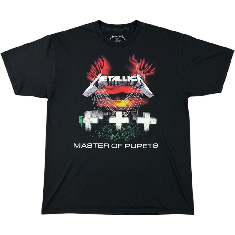 Metallica Master of Puppets Graphic T-Shirt Black Large Heavy Metal Band Tee